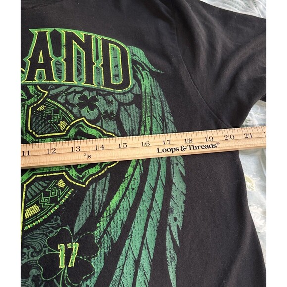 Ireland Forever T-Shirt Mens Black Short Sleeve Graphic Size L Irish Green - Picture 4 of 7